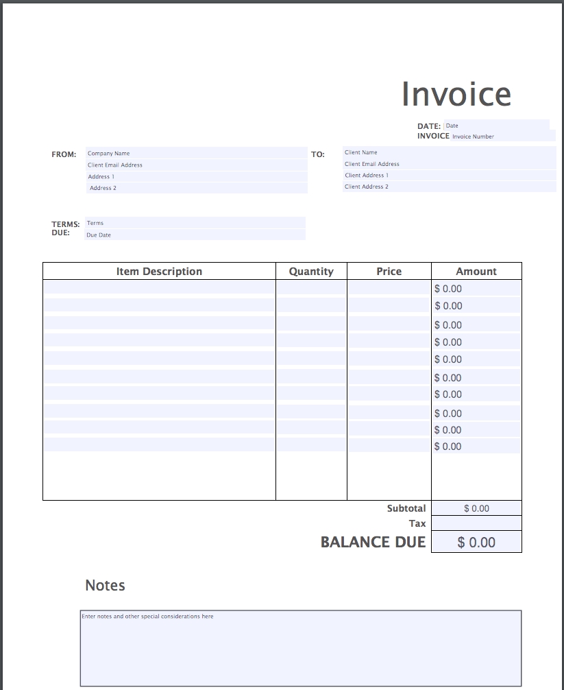 Invoice Template Pdf | Free Download | Invoice Simple  Fillable Monthly Bill Payment Template