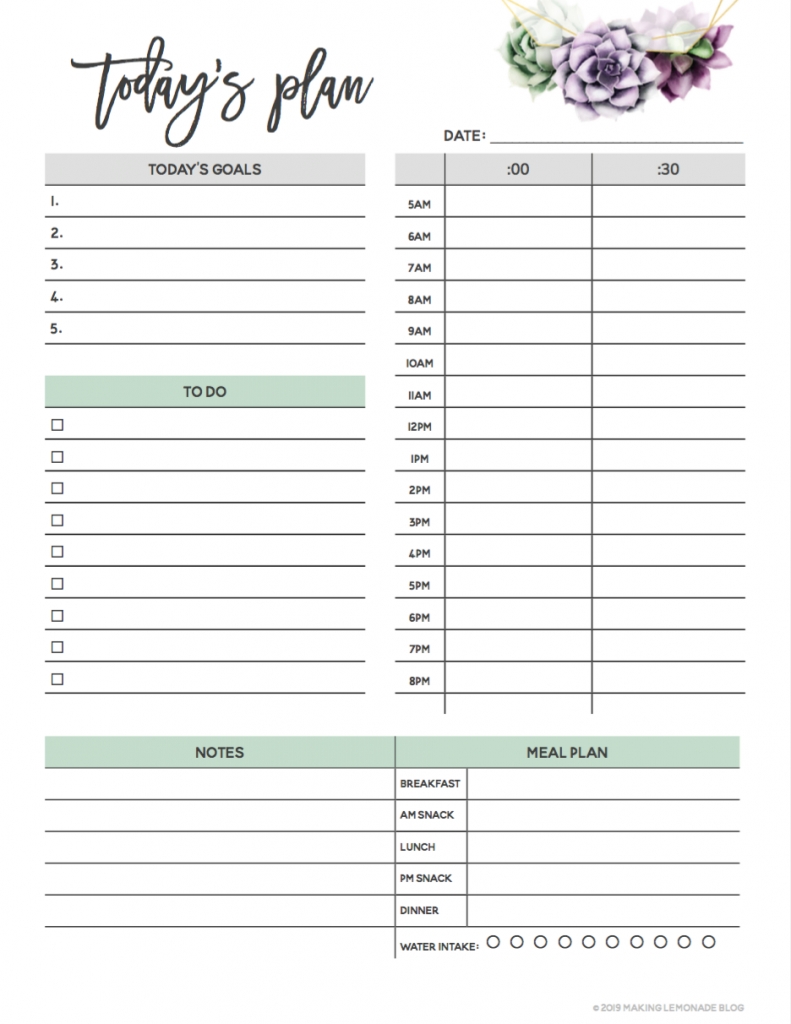 It&#039;s Here! Get Your Free 2020 Printable Planner! | Making  Free Printable Daily Schedule