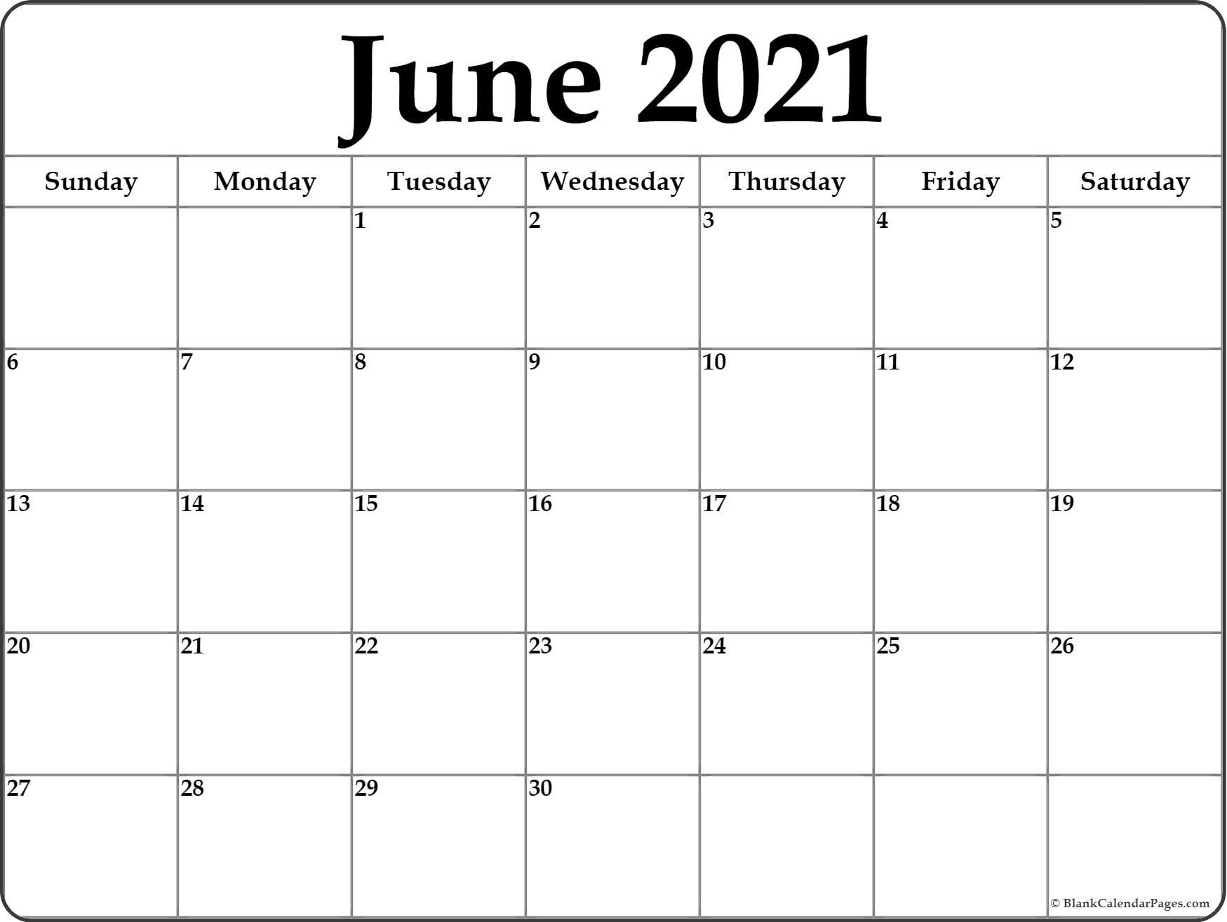 June 2021 Calendar | Free Printable Monthly Calendars  June 2020-June 2021 Calendar