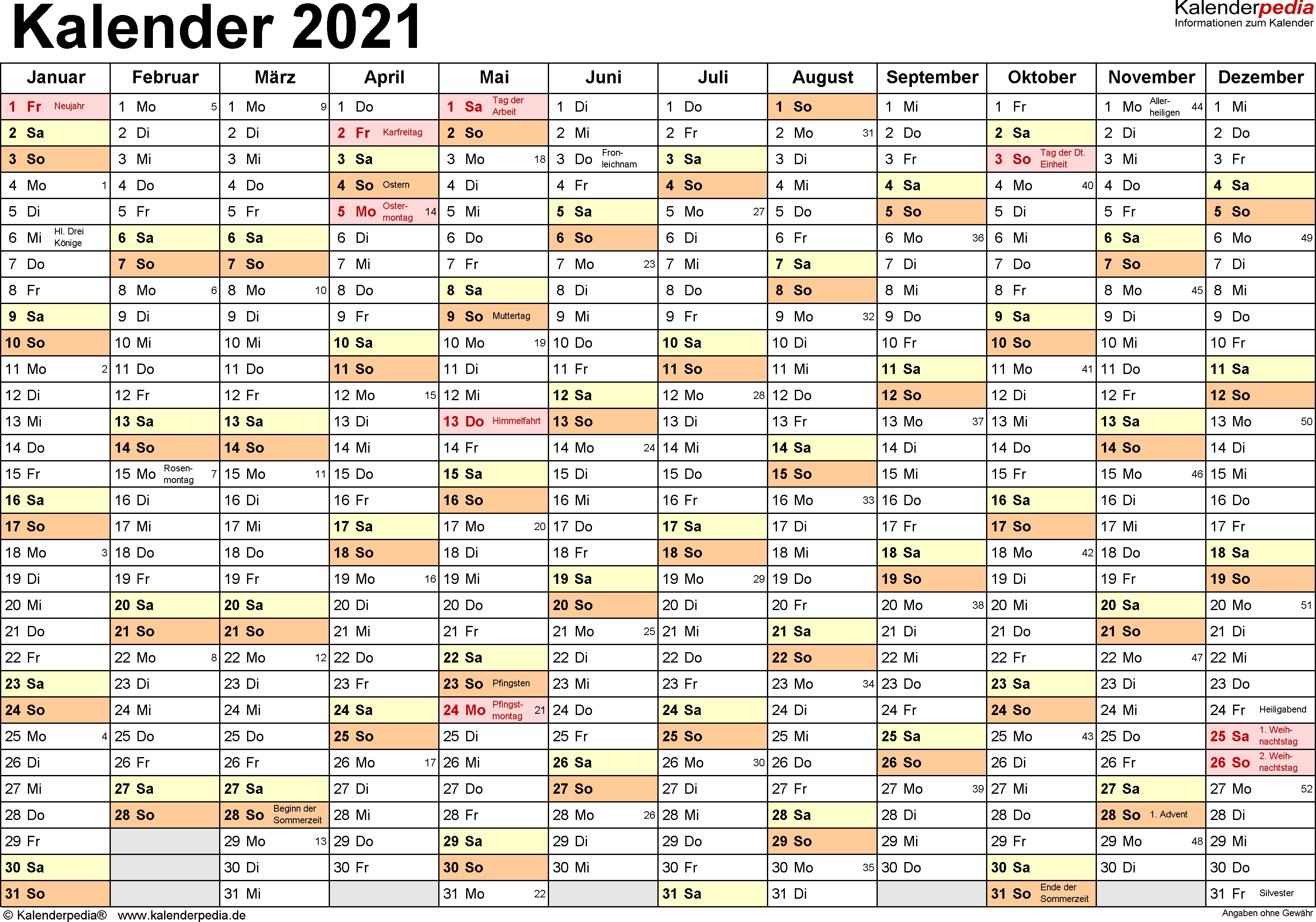 Kalender 2021 Zum Ausdrucken Als Pdf (17 Vorlagen, Kostenlos)  Kalender 2021 Zum Ausdrucken Kostenlos