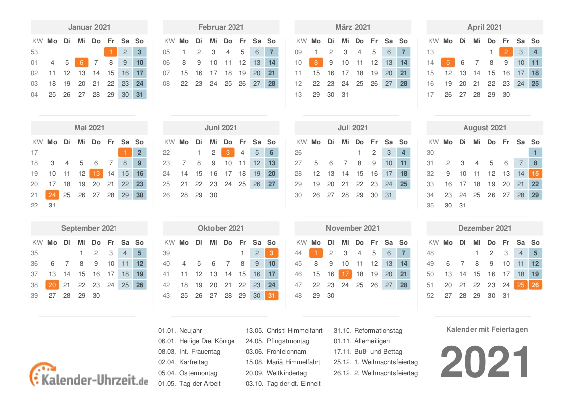 Kalender 2021 Zum Ausdrucken - Kostenlos  50 Kalenderwoche 2021