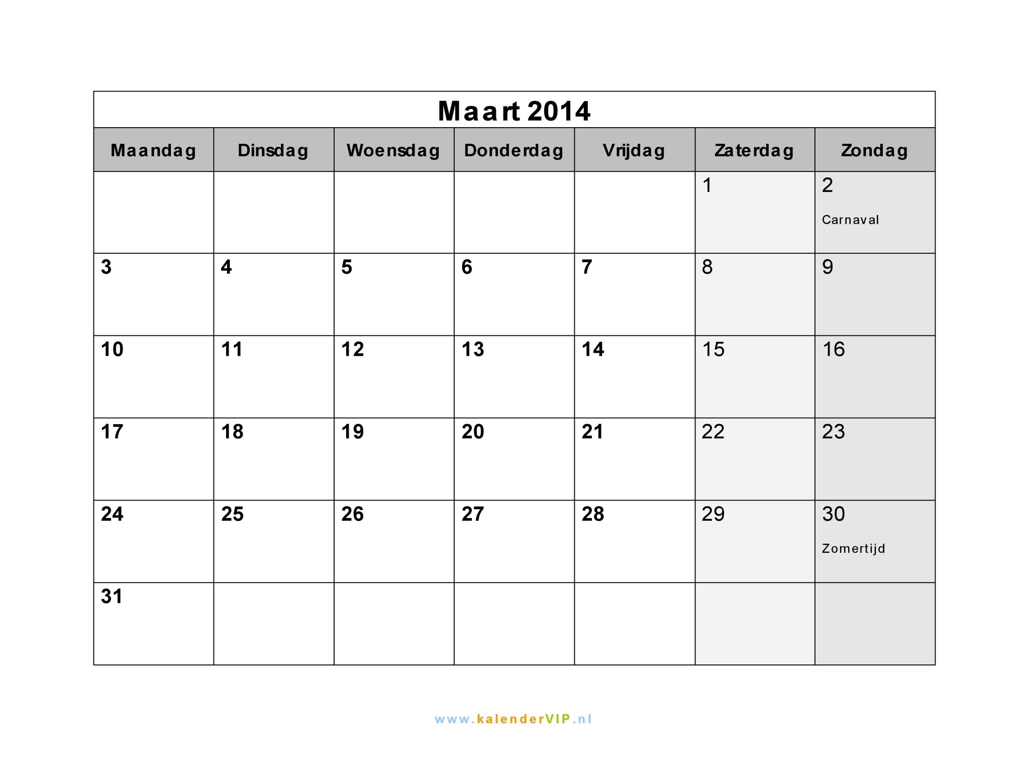 Kalender Maart 2014 Met Weeknummers En Feestdagen In Excel Pdf  Kalender Maart 2020