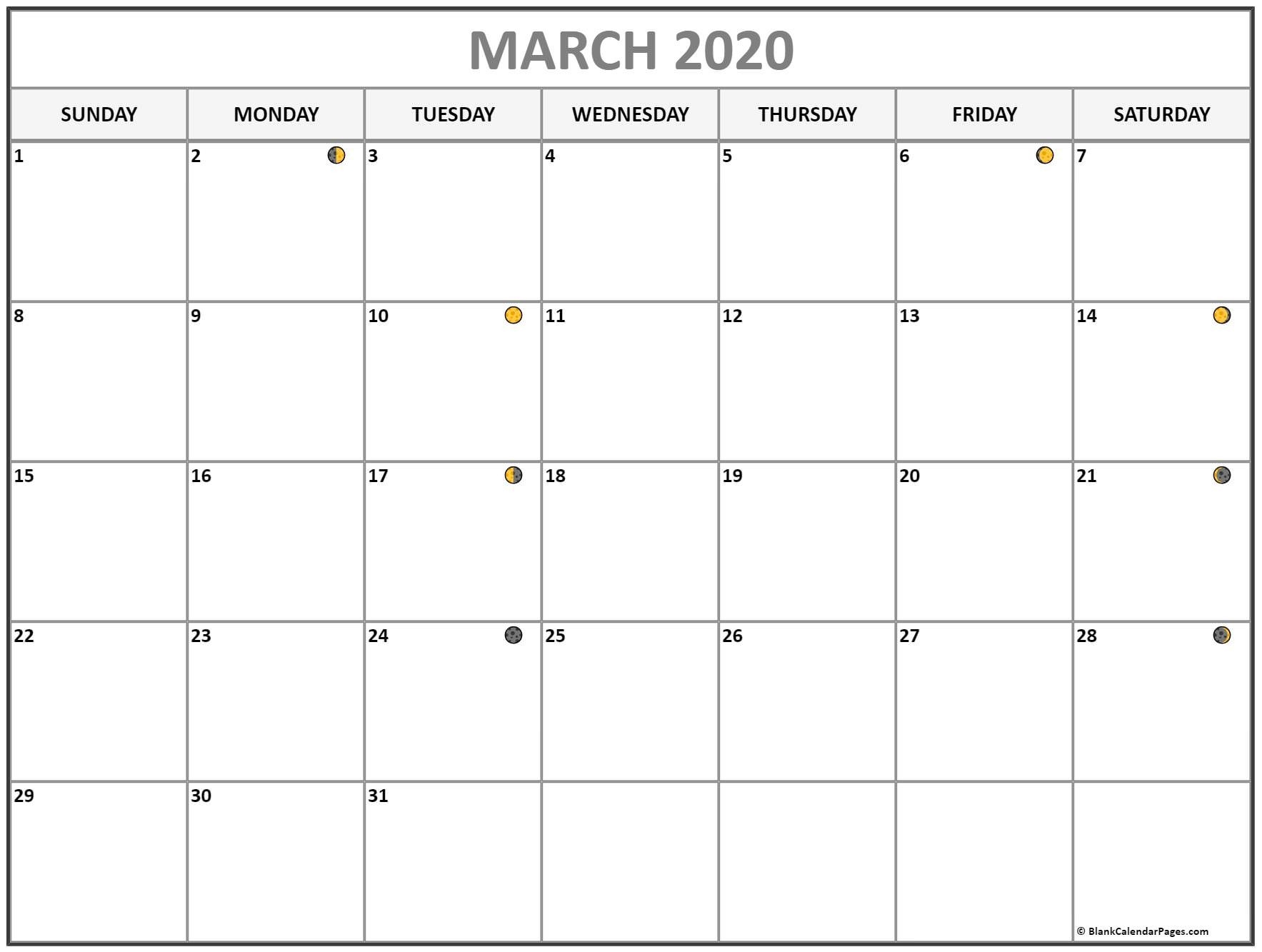 March 2020 Lunar Calendar | Moon Phase Calendar  2020 Solar Calendar Vs Lunar Calendar