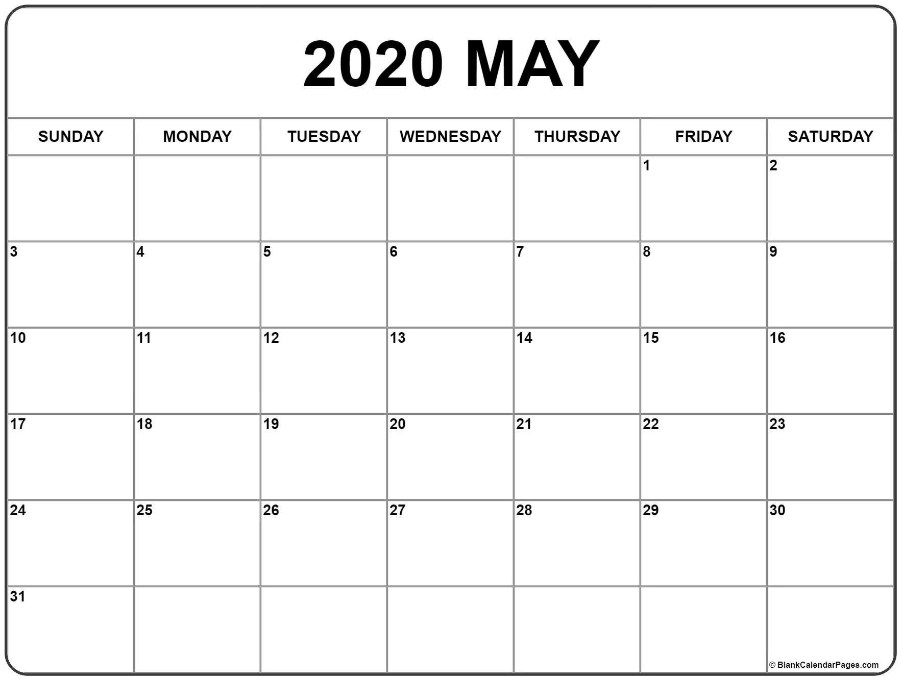 May 2020 Calendar | Free Printable Monthly Calendars  Free Editable 2020 Monthly Calendars With Notes
