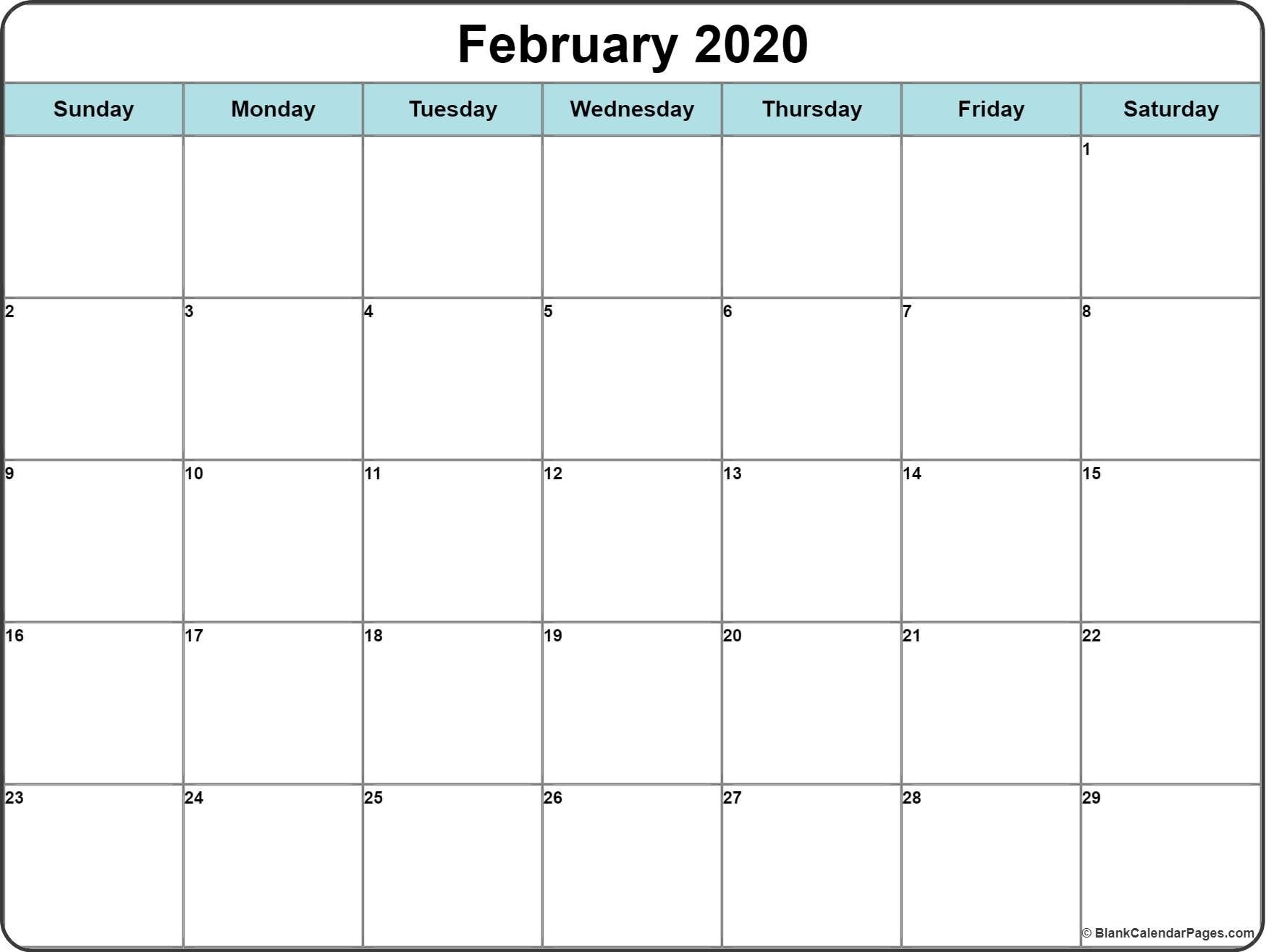 Monthly 2020 Printable Calendar Template (With Images  Free 4X6 Printable Calendar 2020