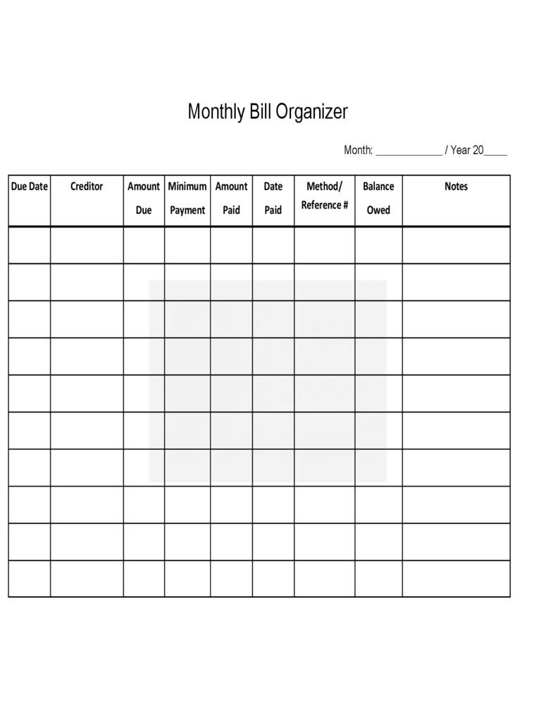 Pick Blank Printable Monthly Bill Calendar | Bill  Printable Monthly Bills Sheet With Calendar