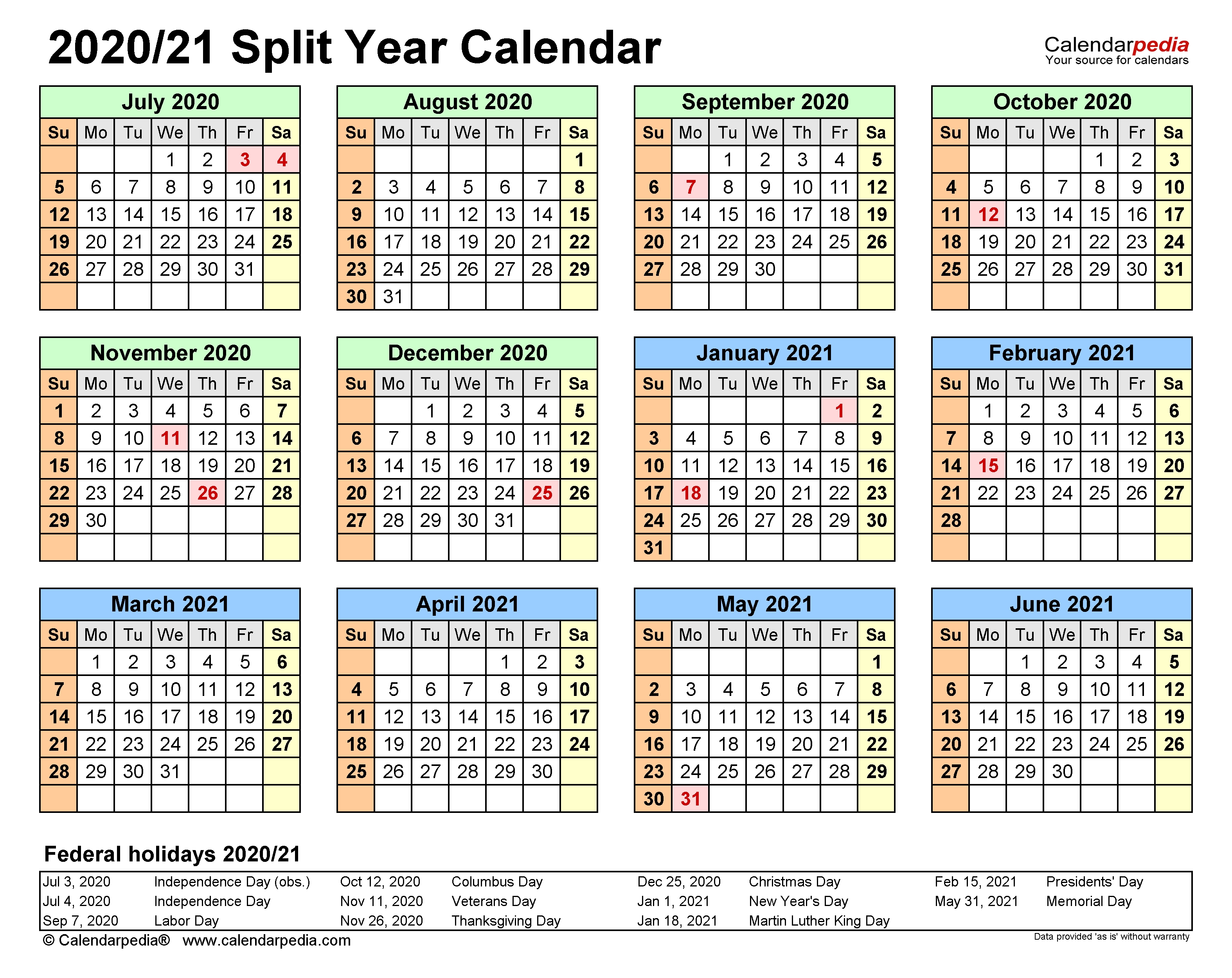 Split Year Calendars 2020/2021 (July To June) - Pdf Templates  2021 19 Financial Year Calendar