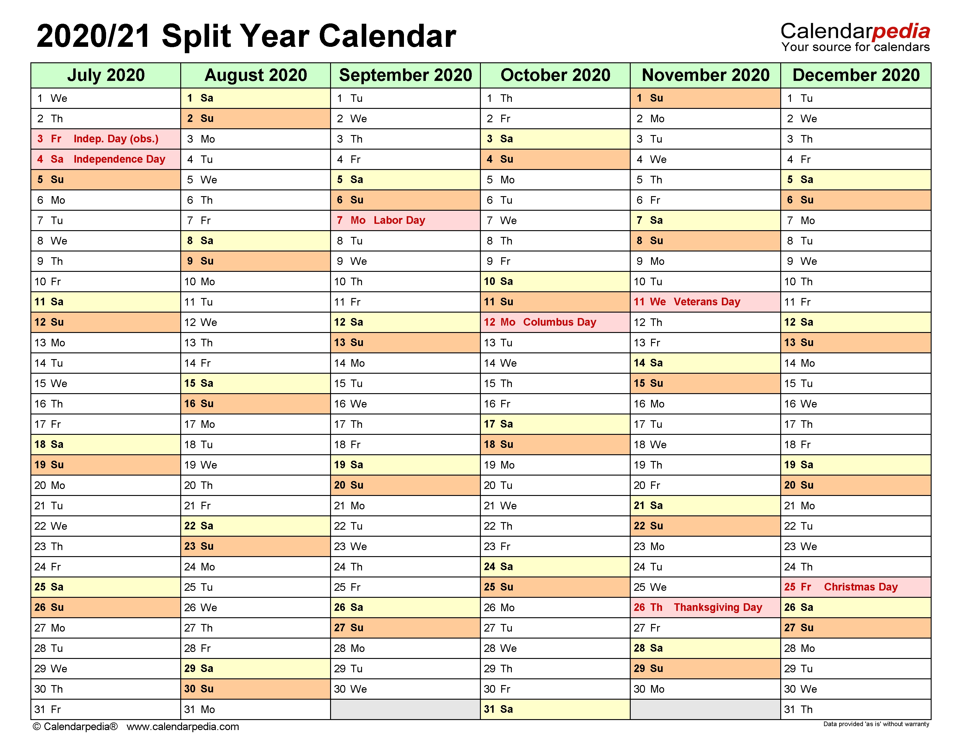 Split Year Calendars 2020/2021 (July To June) - Pdf Templates  Fiscal Calendarpedia 2021 July To June