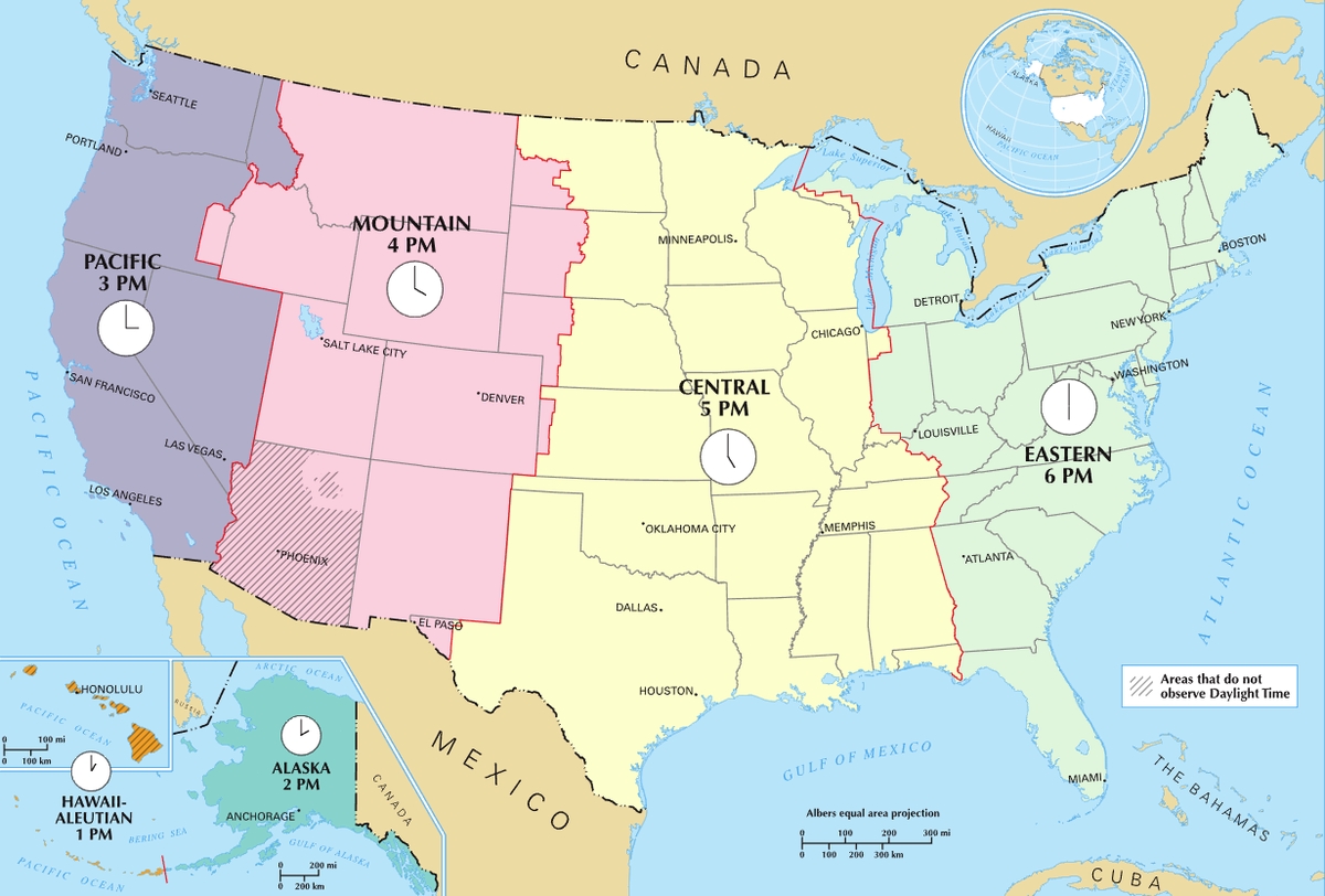 Time In The United States - Wikipedia  The Map Of The United States