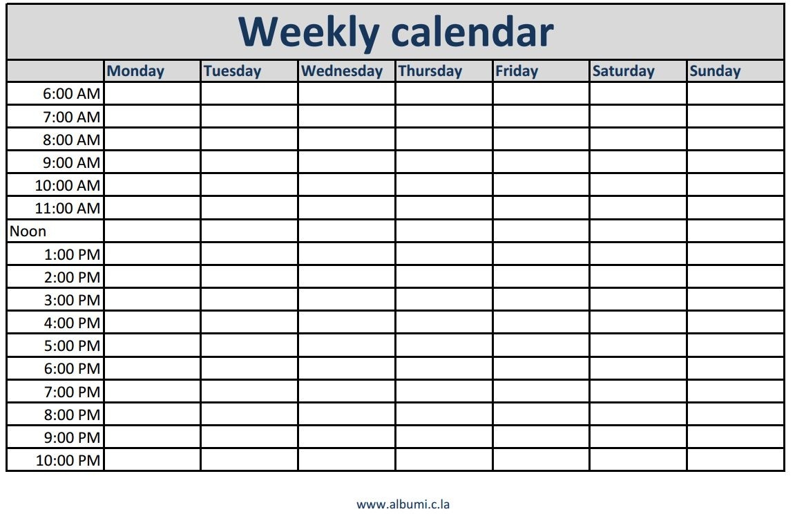 Weekly Calendars With Times Printable | Calendars - Kalendar  Calendar With Times