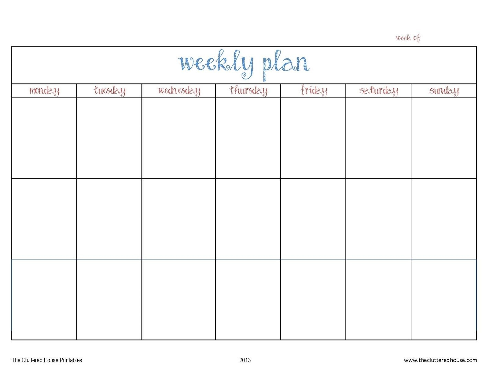 Weekly Planner Printable | Weekly Calendar Printable, Weekly  Printable Monday To Sunday Weekly Planner