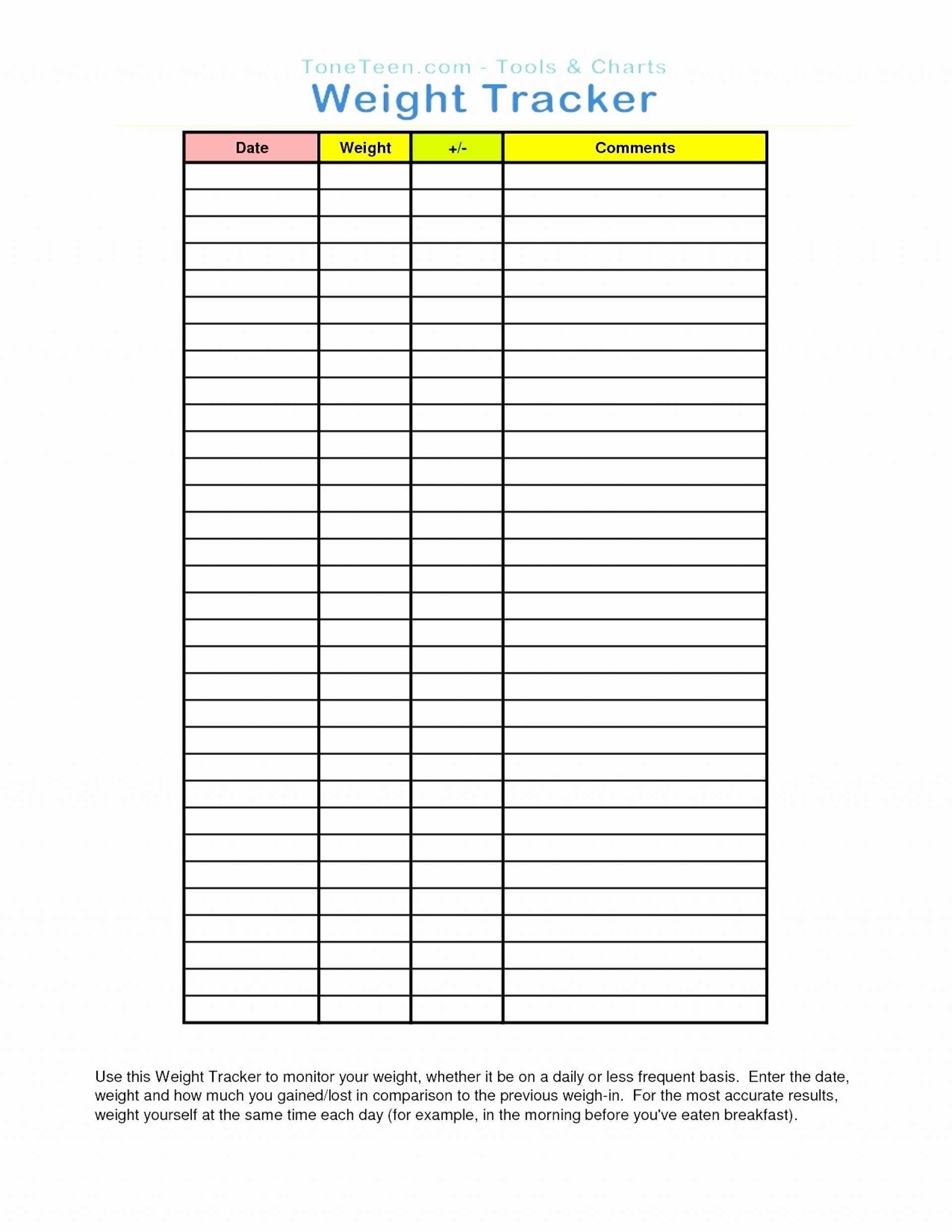Weight Loss Ng Spreadsheet For Rare Tracker Template  Fitness Challenge Tracker Templates