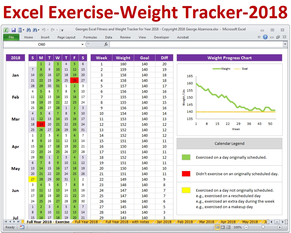 Weight Loss Spreadsheet Template Excel - Akali  Fitness Challenge Tracker Templates