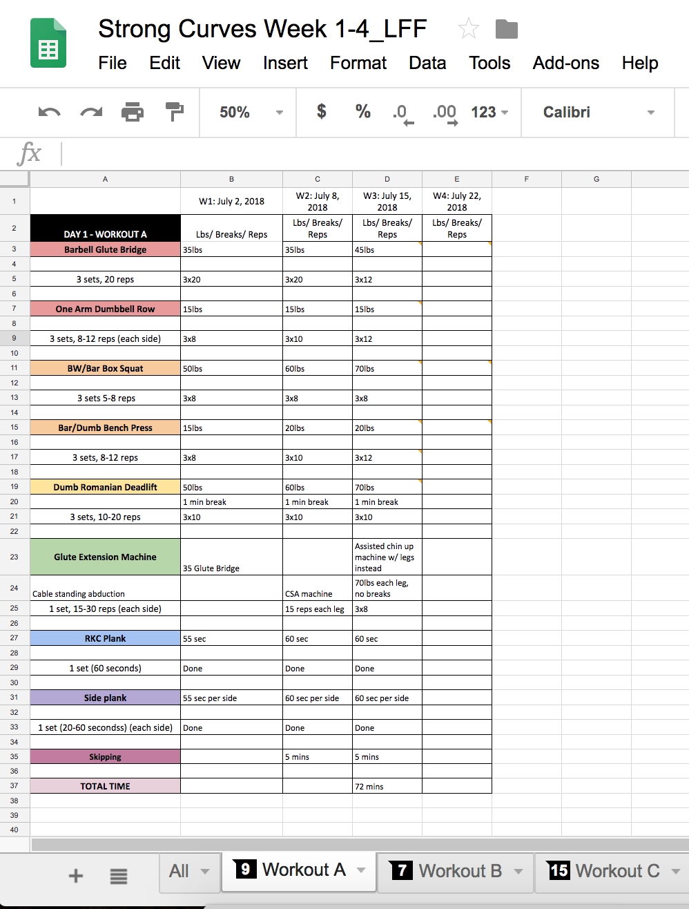 Why Google Sheets Is My Favourite App For Fitness (Free  Fitness Challenge Templates