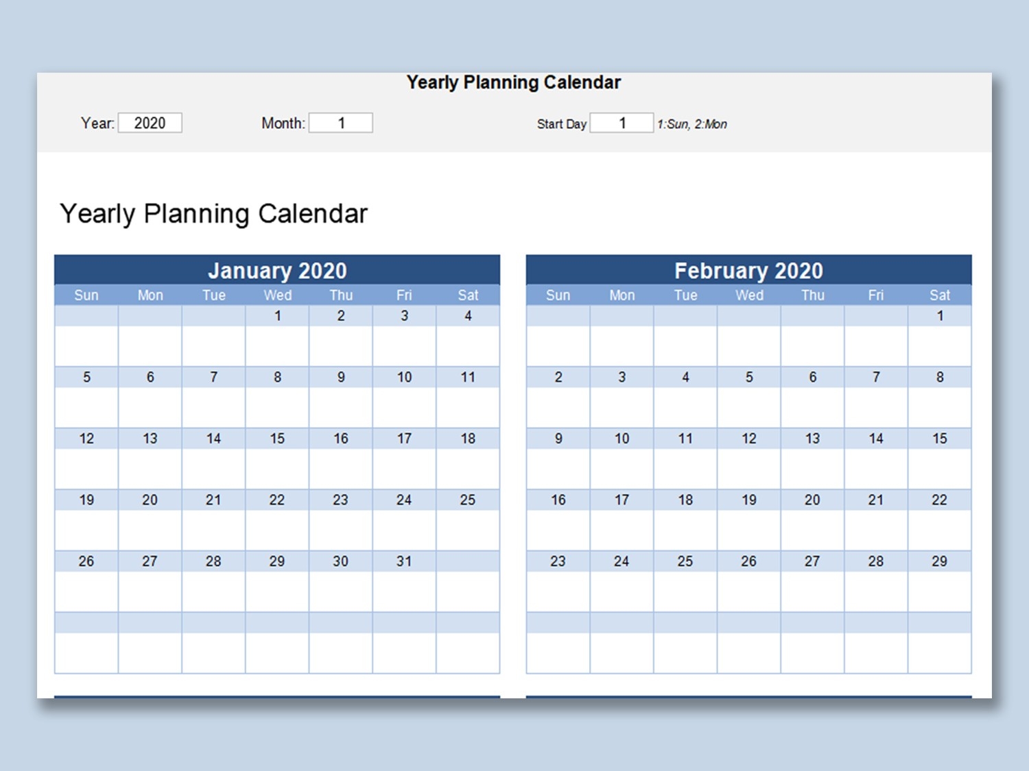 microsoft word year calendar template