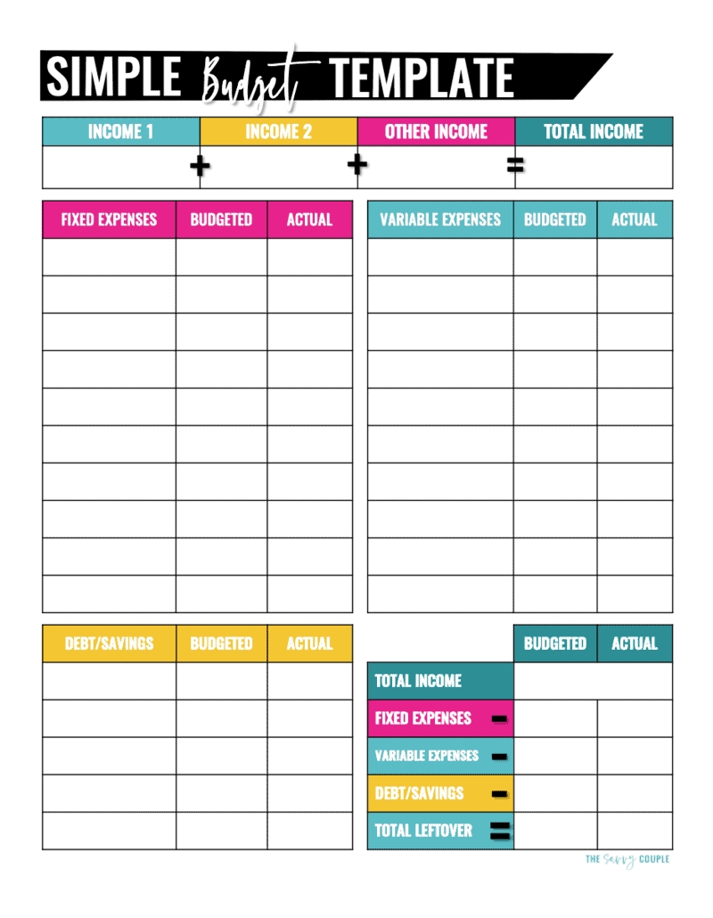 10 Free Budget Templates That Will Change Your Life  Free Printable Monthly Bill Sheet