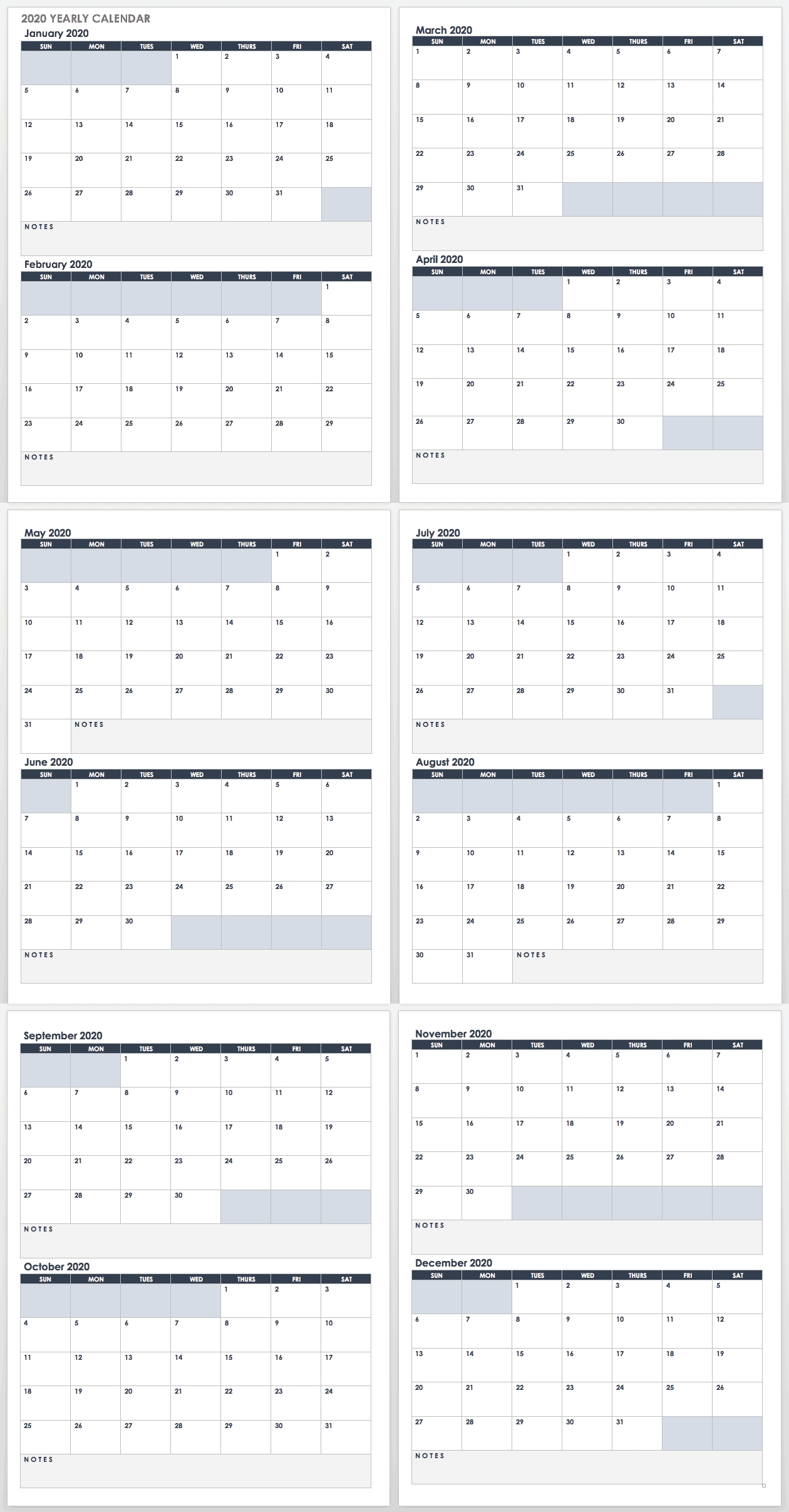 2020 Employee Attendance Calendar Free | Calendar For Planning  Printable Employee Attendance Calendar Template