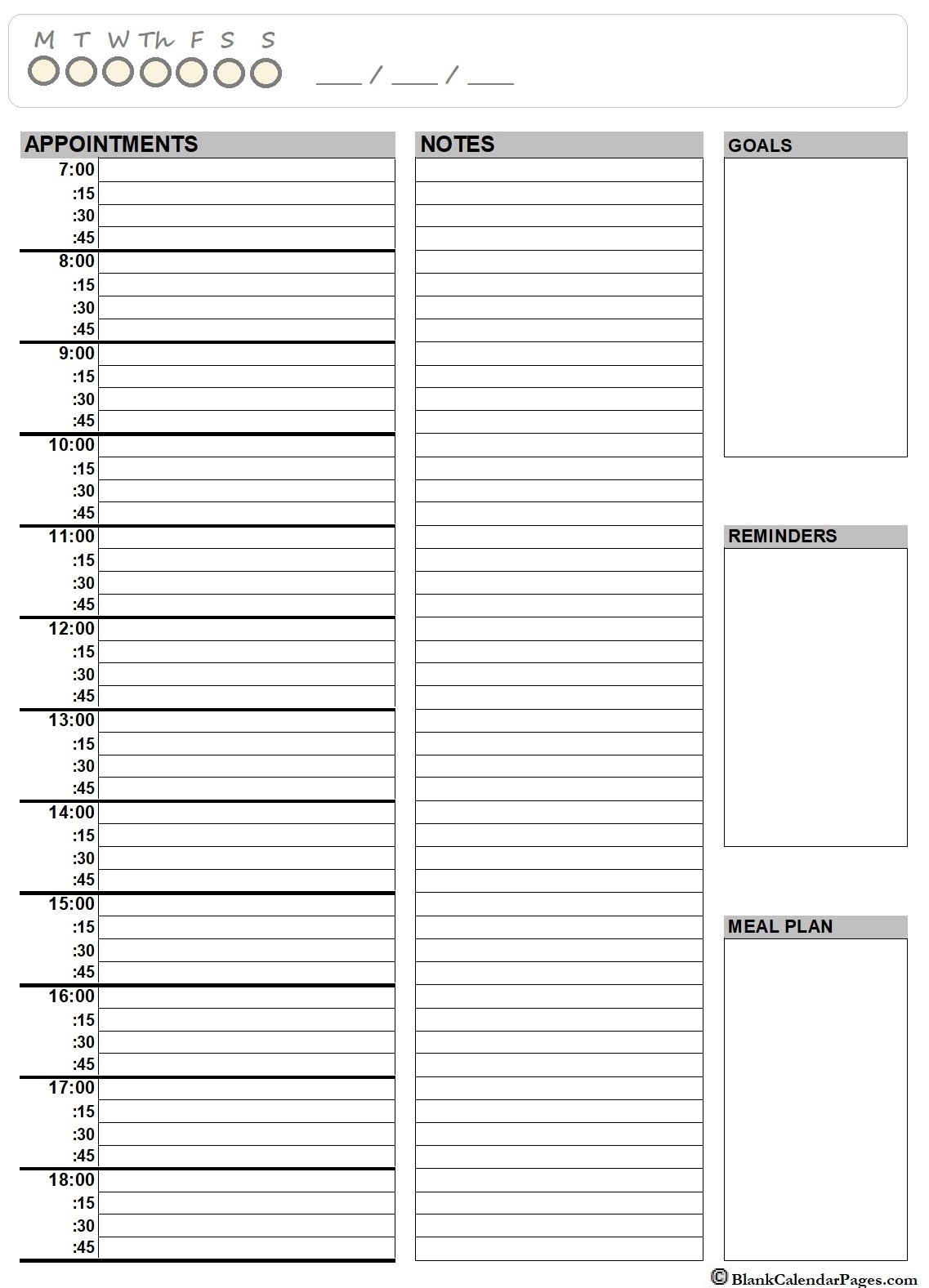 2020 Printable Daily Planner | Planner Templates  Printable Day Calendar