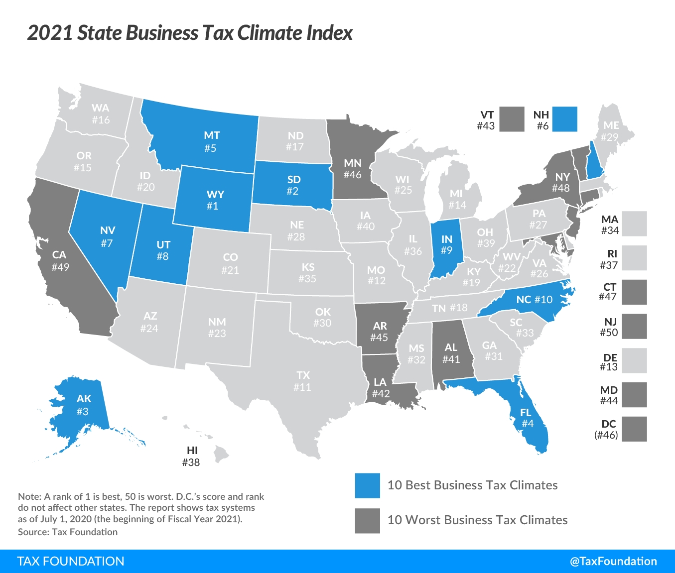 2021 State Business Tax Climate Index | Tax Foundation  Louisiana State Tax Day 2021