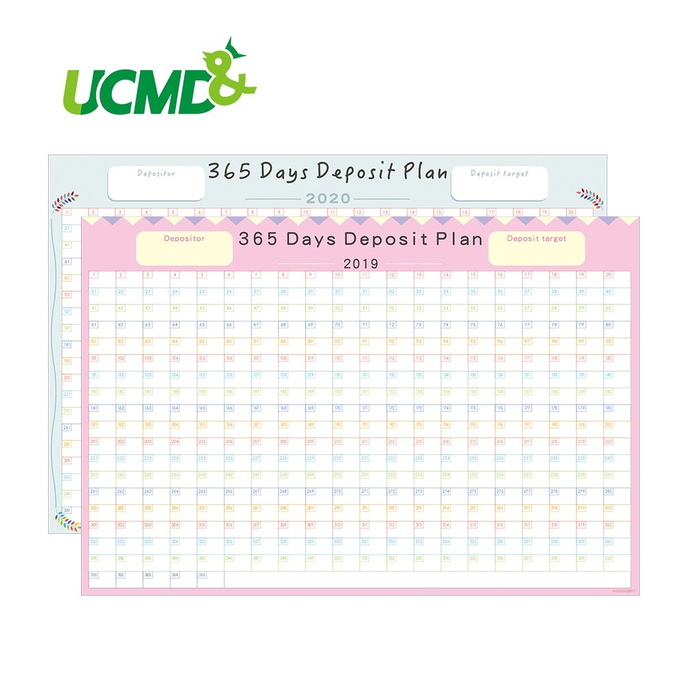 365 Days Calendar Planner Creative Periodic Deposit Planning  365 Days Calendar