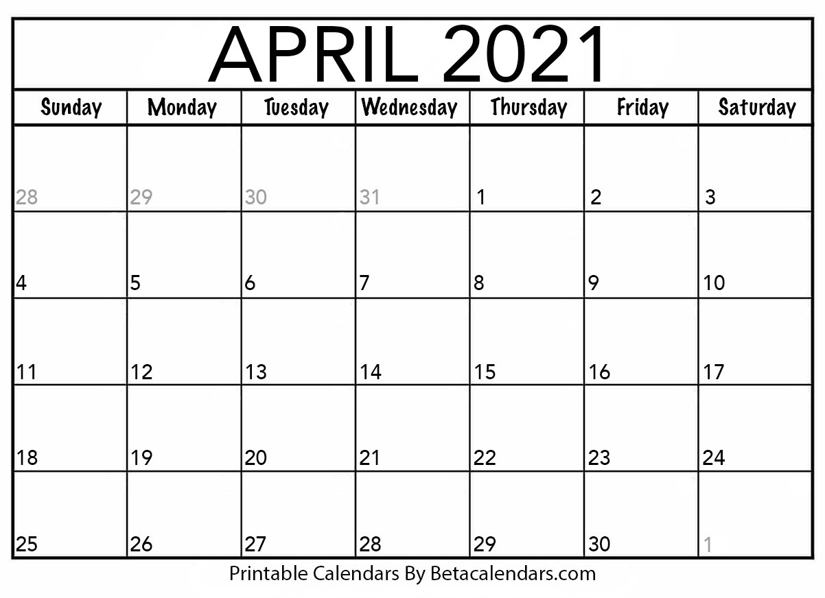 April 2021 Calendar | Blank Printable Monthly Calendars  Free Lenten Calendar 2021