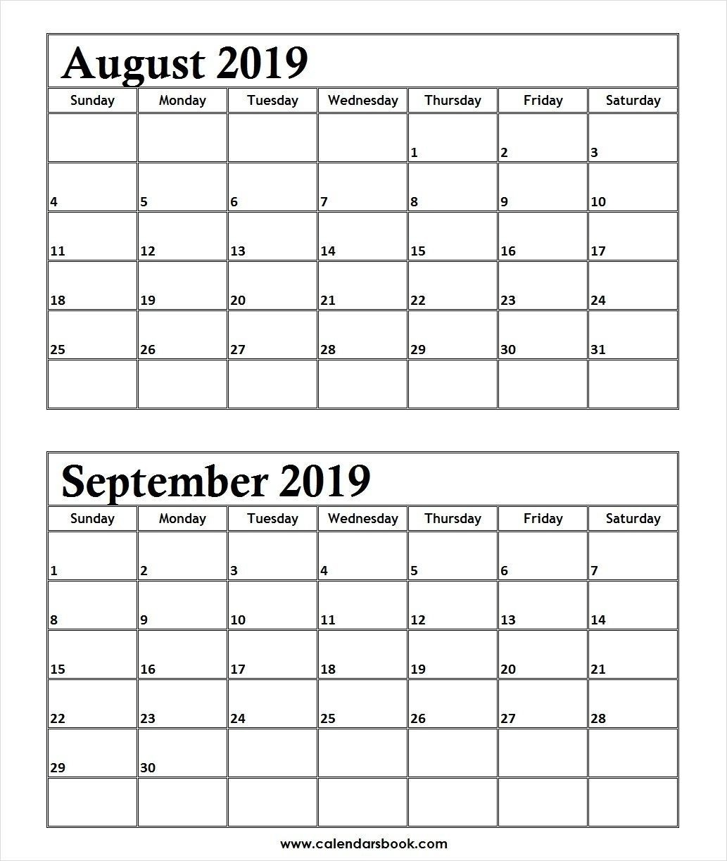 August And September 2019 Calendar | Calendar Format Example  Month Of August And September Calendar