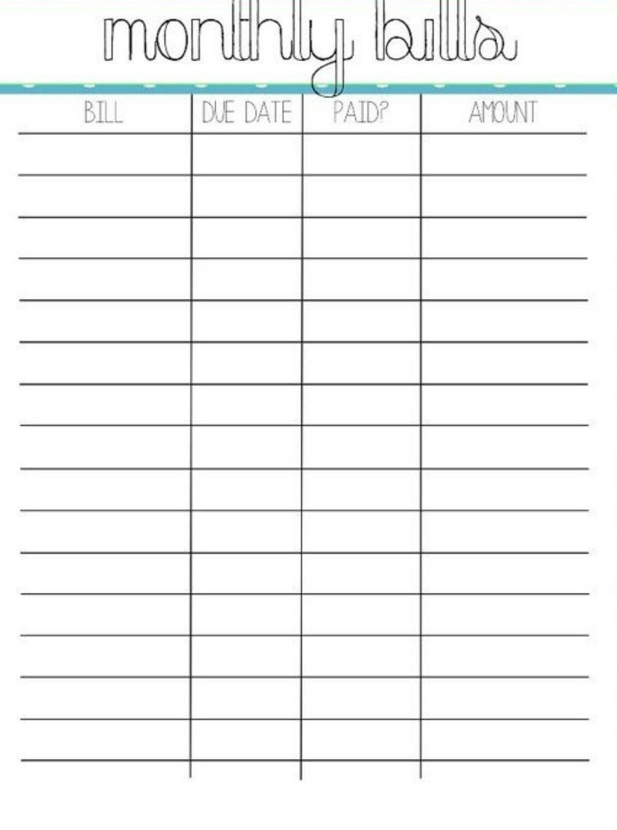 Bills Budget Spreadsheet Bill Payment Monthly Worksheet Pin  Monthly Payment Worbook