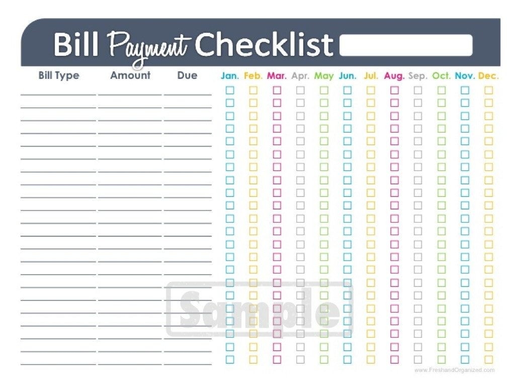 Budget And Bill Management Set Editable Personal Finance  Bill Pay Printable Checklist Templates
