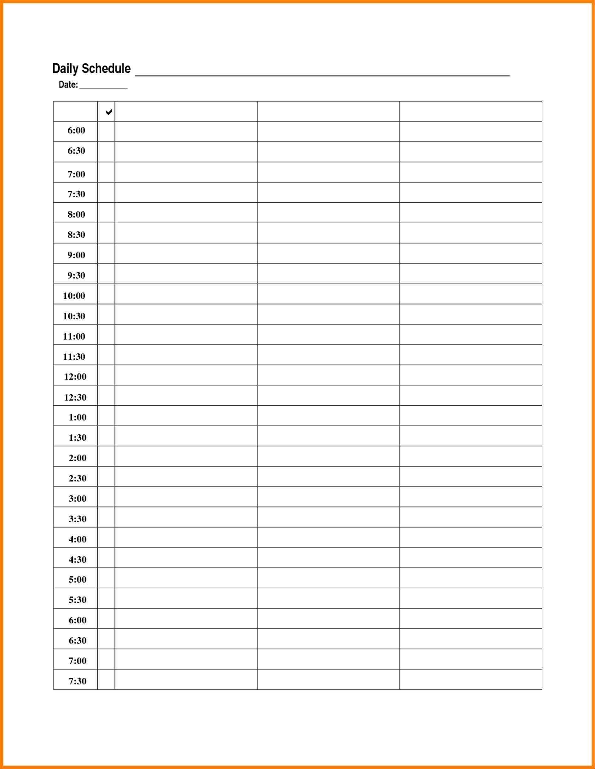 Daily Calendar Template In 2020 | Daily Planner Template  Printable Day Calendar