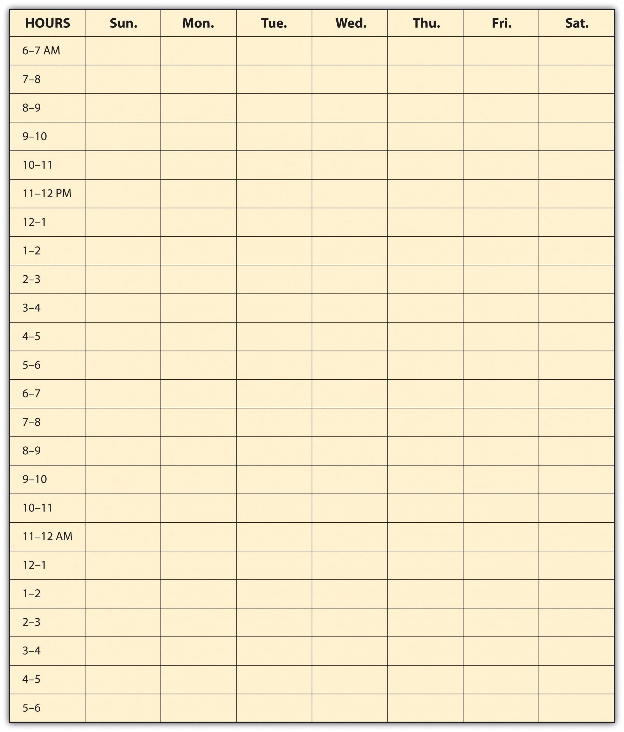 Printable Calendar With 15 Minute Time Slots Template