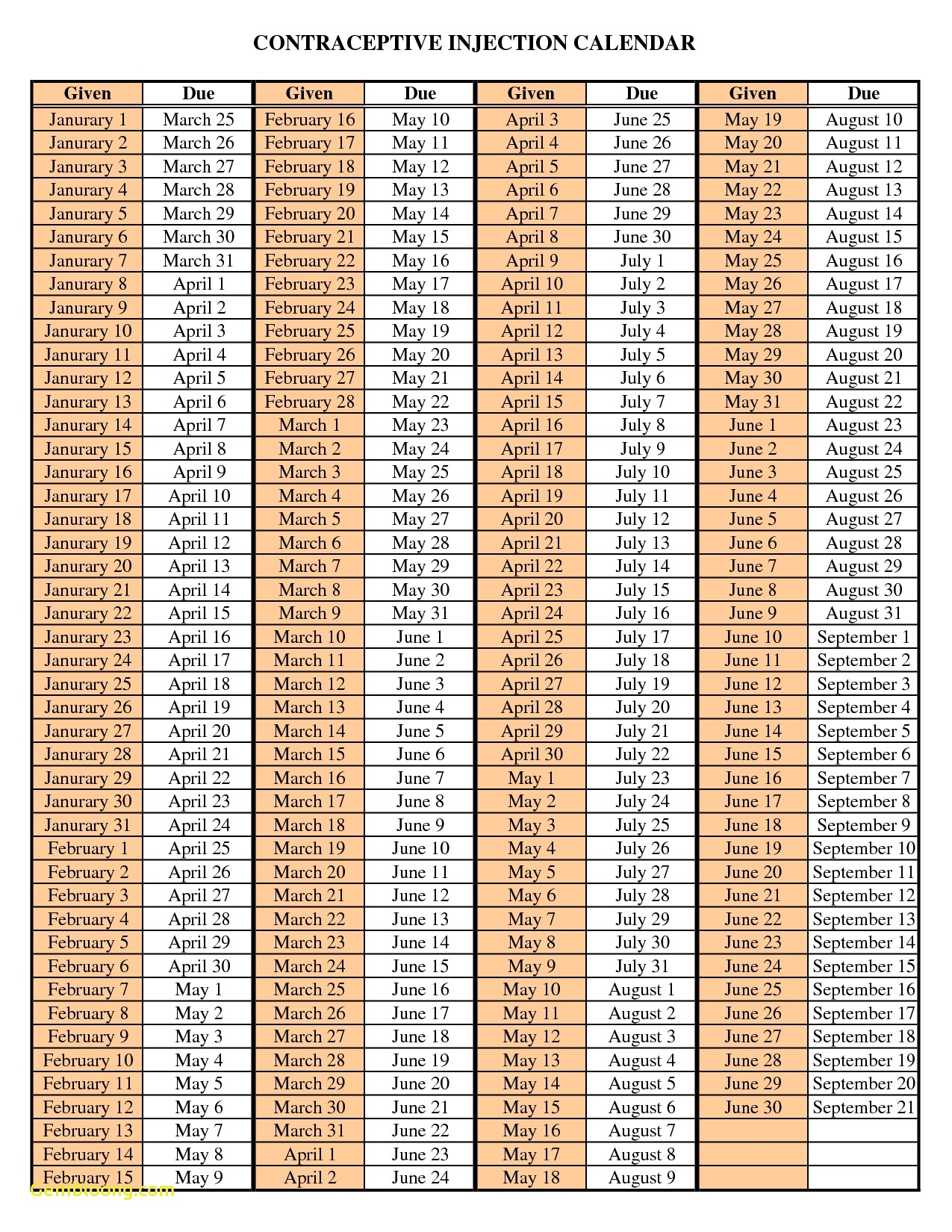 Depo Provera Calendar 2020 | Calendar For Planning  Depo Caledneer