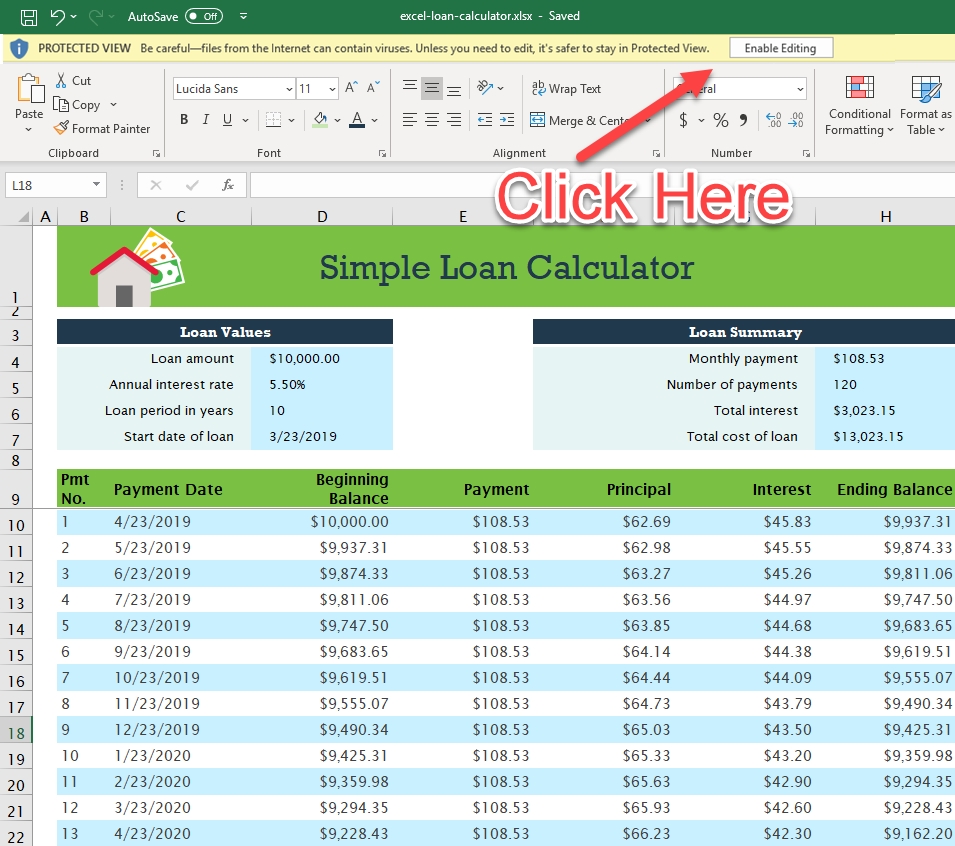 ayadi calculator excel