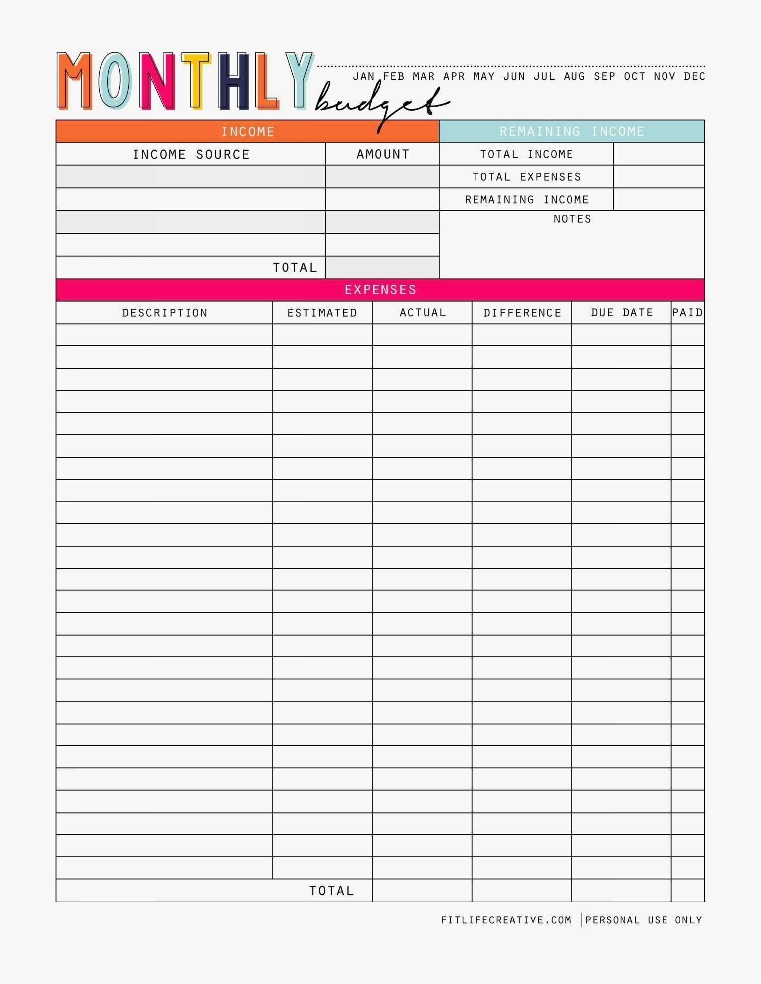 Download Valid Business Expense Template Excel Free Can Save  Free Printable Monthly Bill Sheet