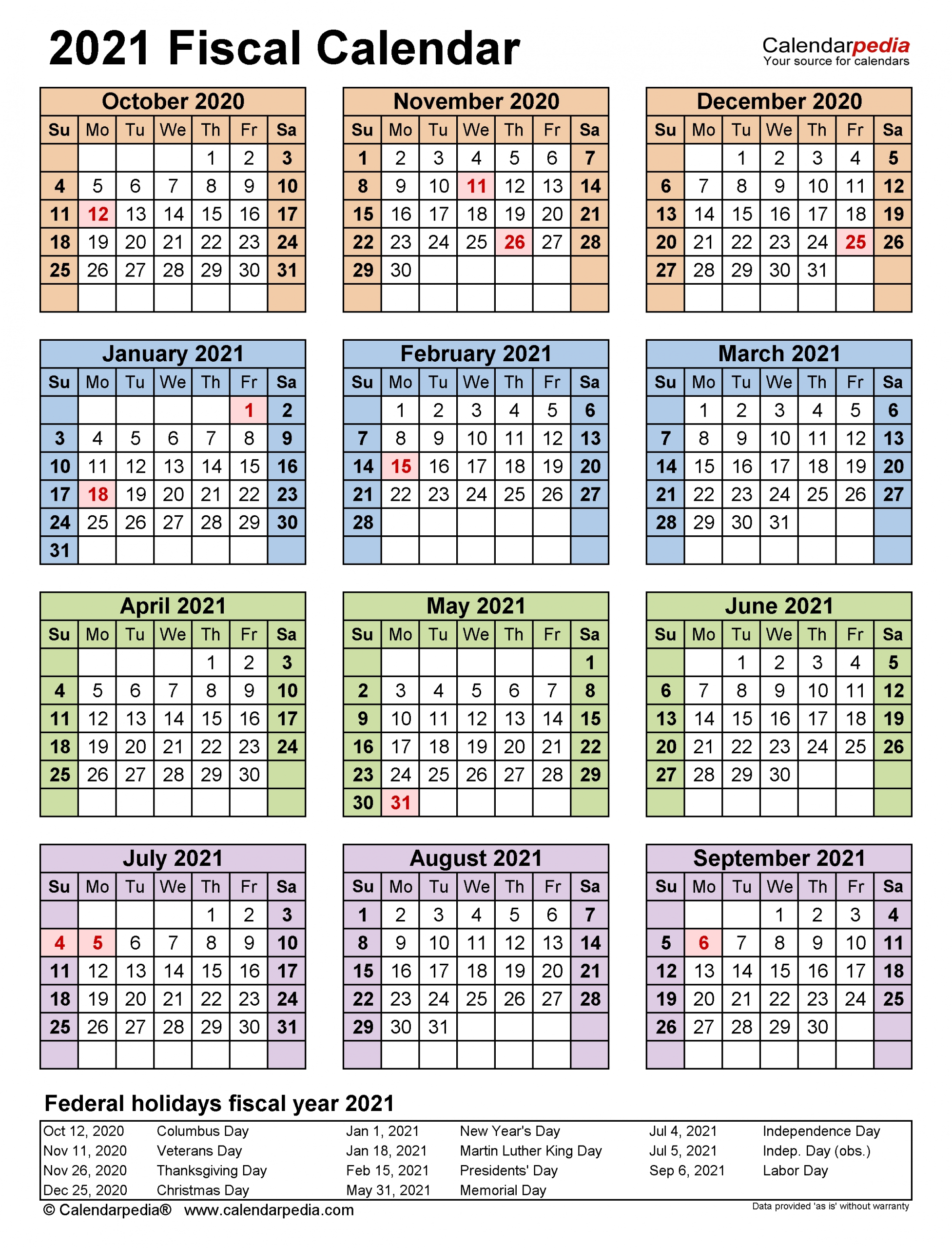 Fiscal Calendars 2021 - Free Printable Excel Templates  Free Calendar 2021 2021 Financial Year