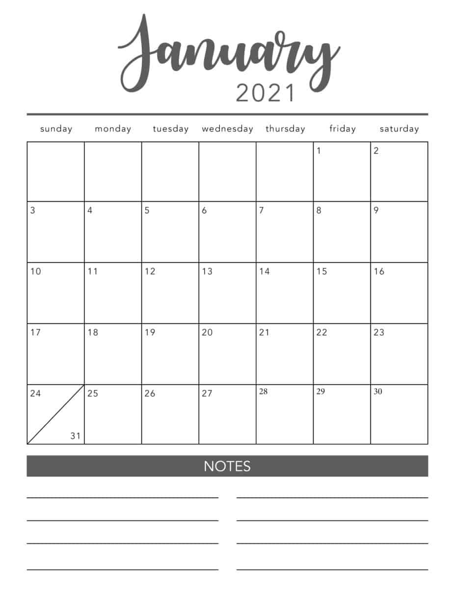 Free 2021 Printable Calendar Template (2 Colors!) - I Heart  Free Calendar Templates Printable