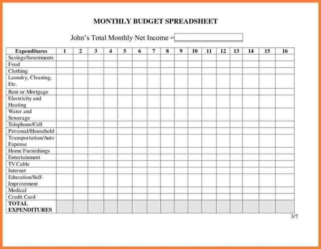 Free Budget Tracking Template Weekly Household Spreadsheet  Free Downloadable Monthly Payment Spreedsheet