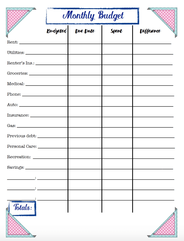 Free Budgeting Printables: Expense Tracker, Budget, &amp; Goal  Printable Budget Worksheet Free
