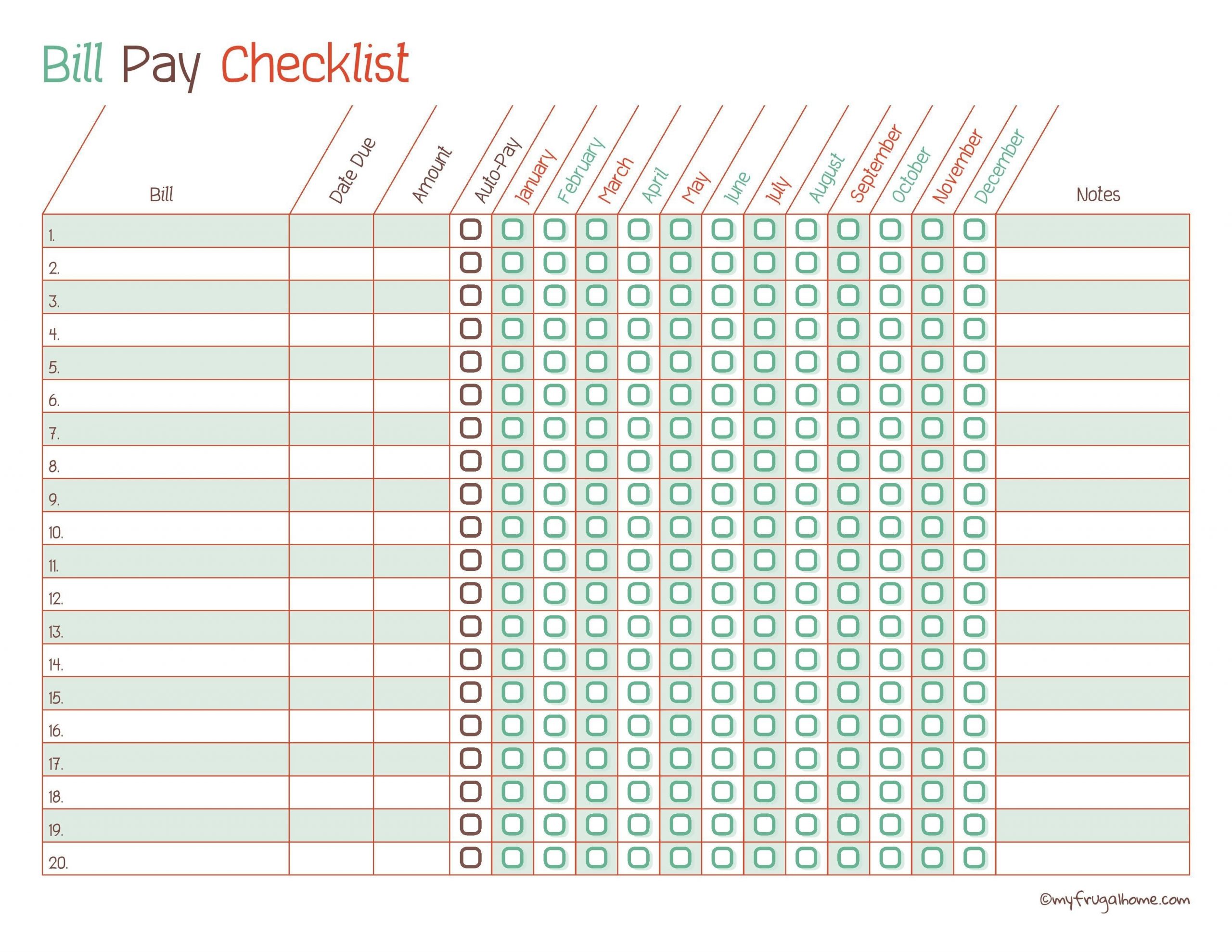 Free Printable Bill Pay Calendar Templates  Bill Payment Spreadsheet Printable