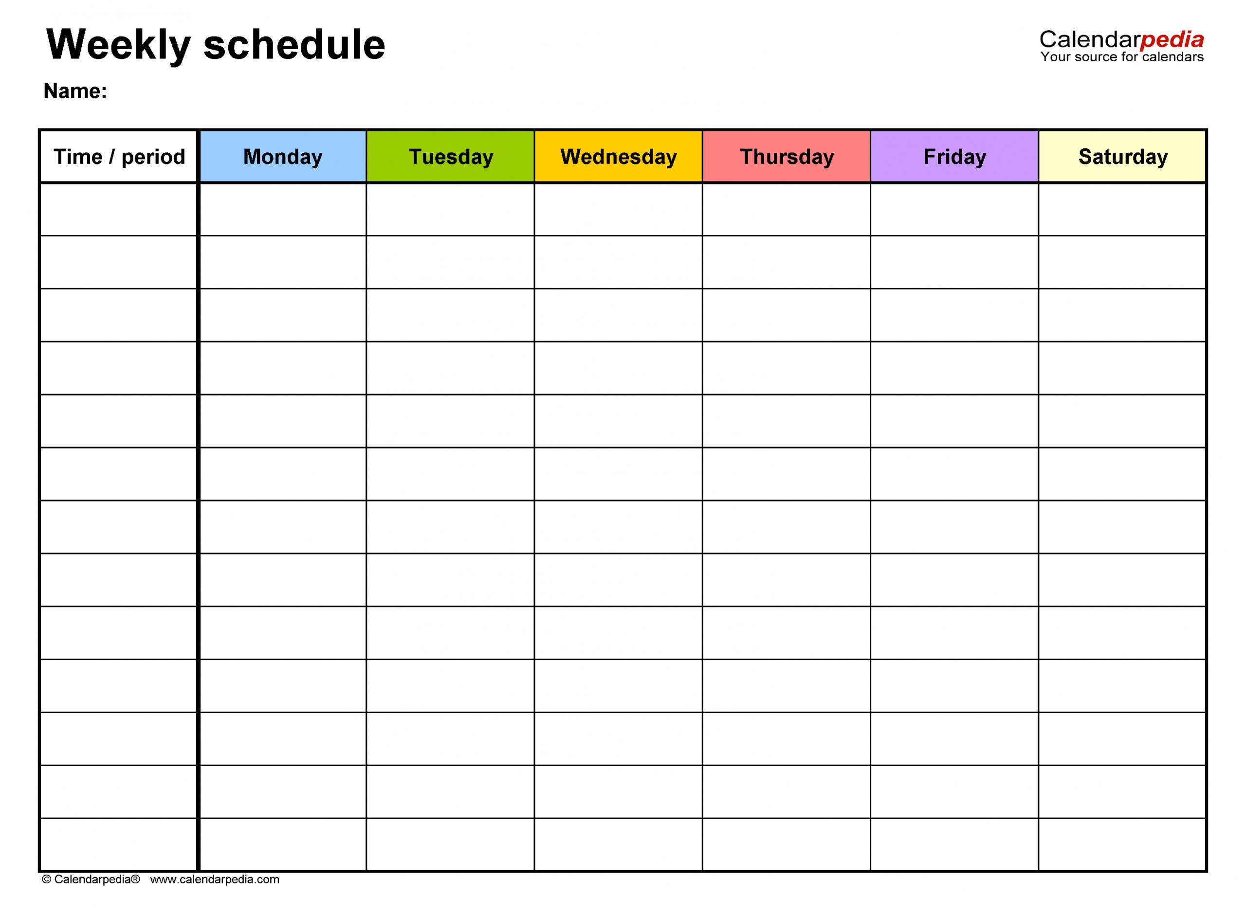 Free Weekly Schedule Templates For Excel - 18 Templates  Excel Calendar Templates Weekly