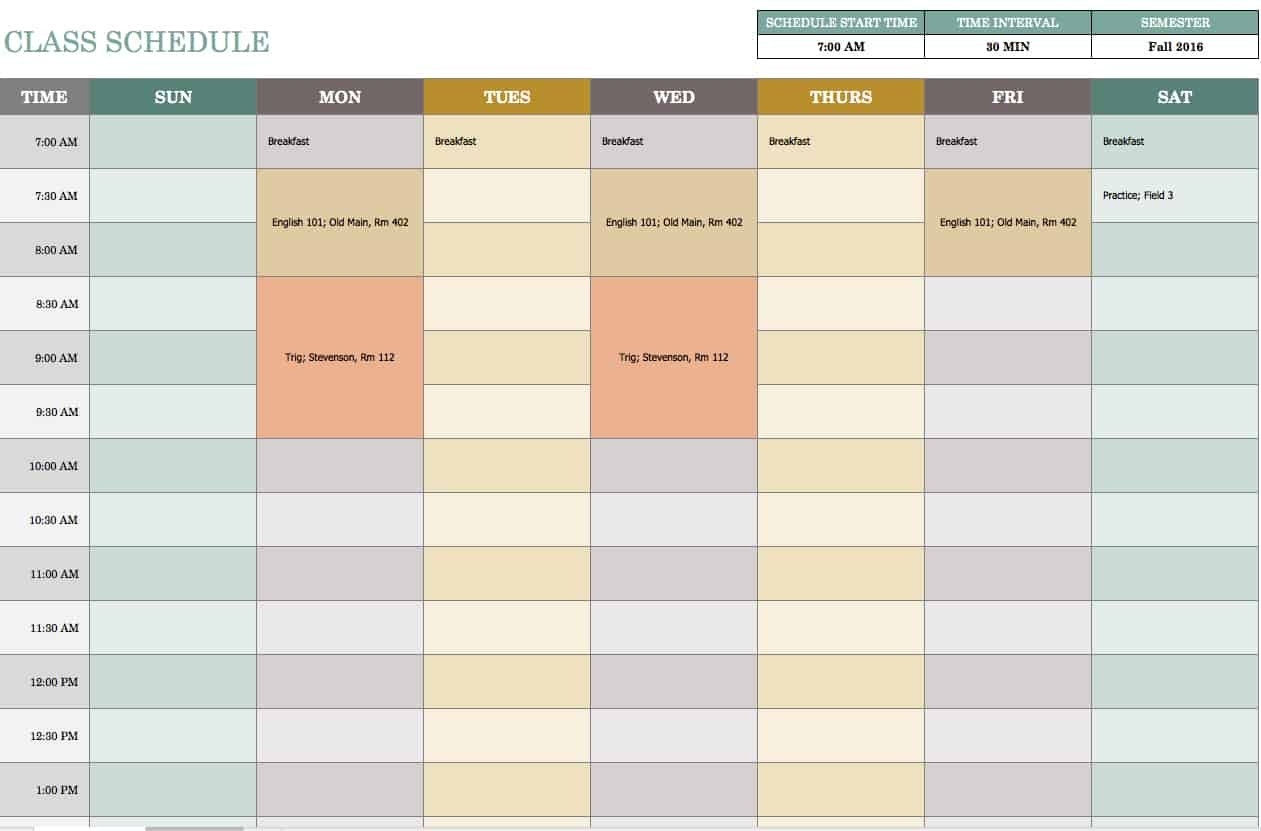Free Weekly Schedule Templates For Excel - Smartsheet  Excel Calendar Templates Weekly