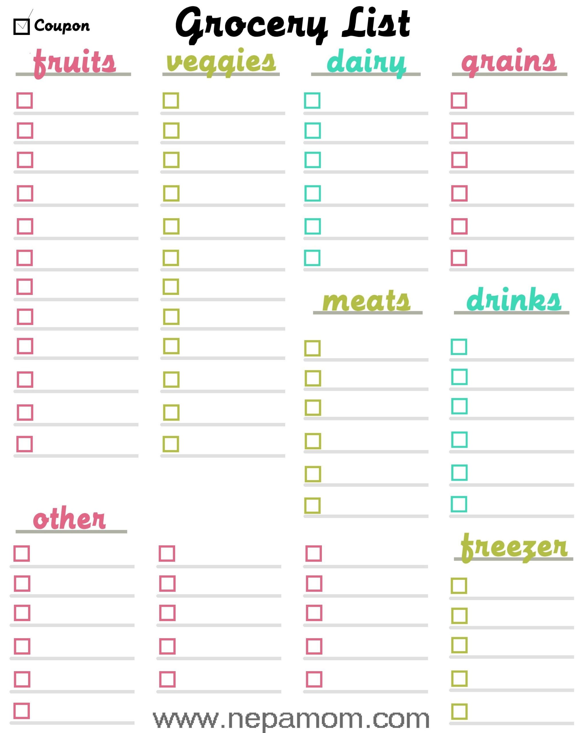 Grocery Shopping List Template--Print This Template Out And  Shopping List Шаблон