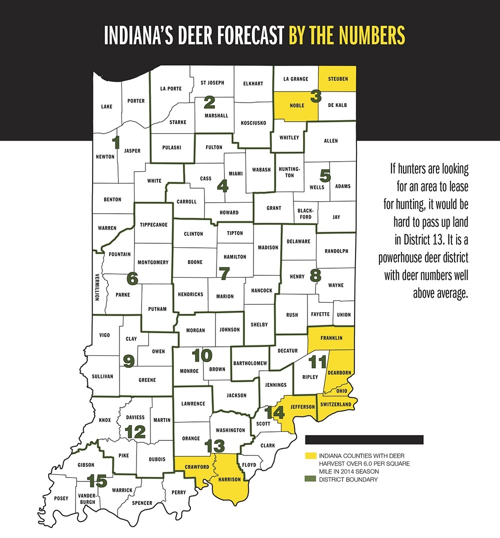 Indiana Deer Forecast For 2015  Indiana Deer Forcast