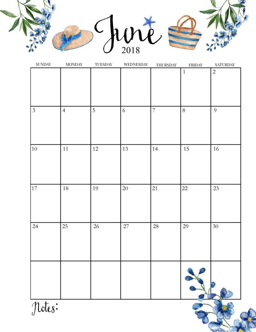 June 2018 Monthly Calendar Desk | Calendar Printables, June  3 Month Summer Calendar