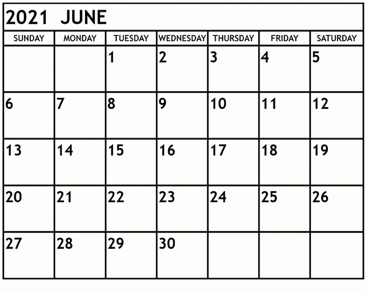 June 2021 Calendar Free Word Template |Calendarness | Medium  Summer Months 2021 Calendar