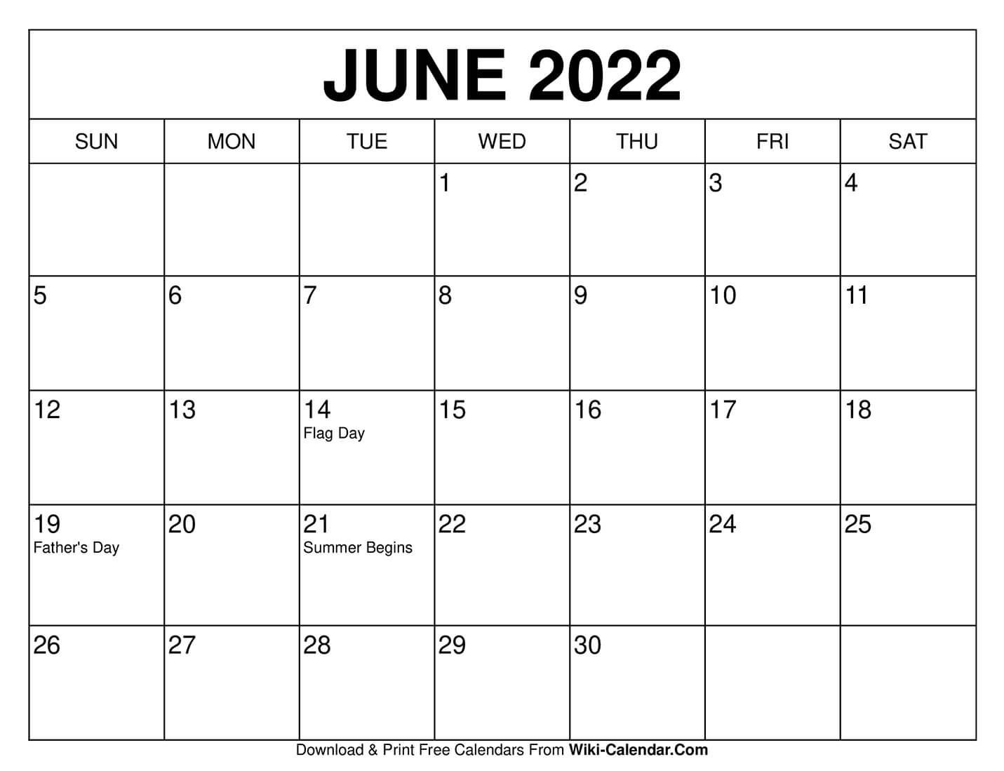 June 2022 Calendar In 2020 | Calendar Template, Calendar  Perpetual Monthly Planner June