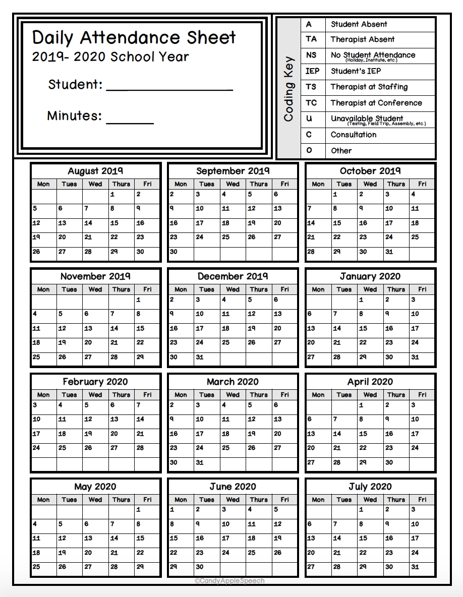 2023 Attendance Calendar Printable Free - Printable Calendar 2023