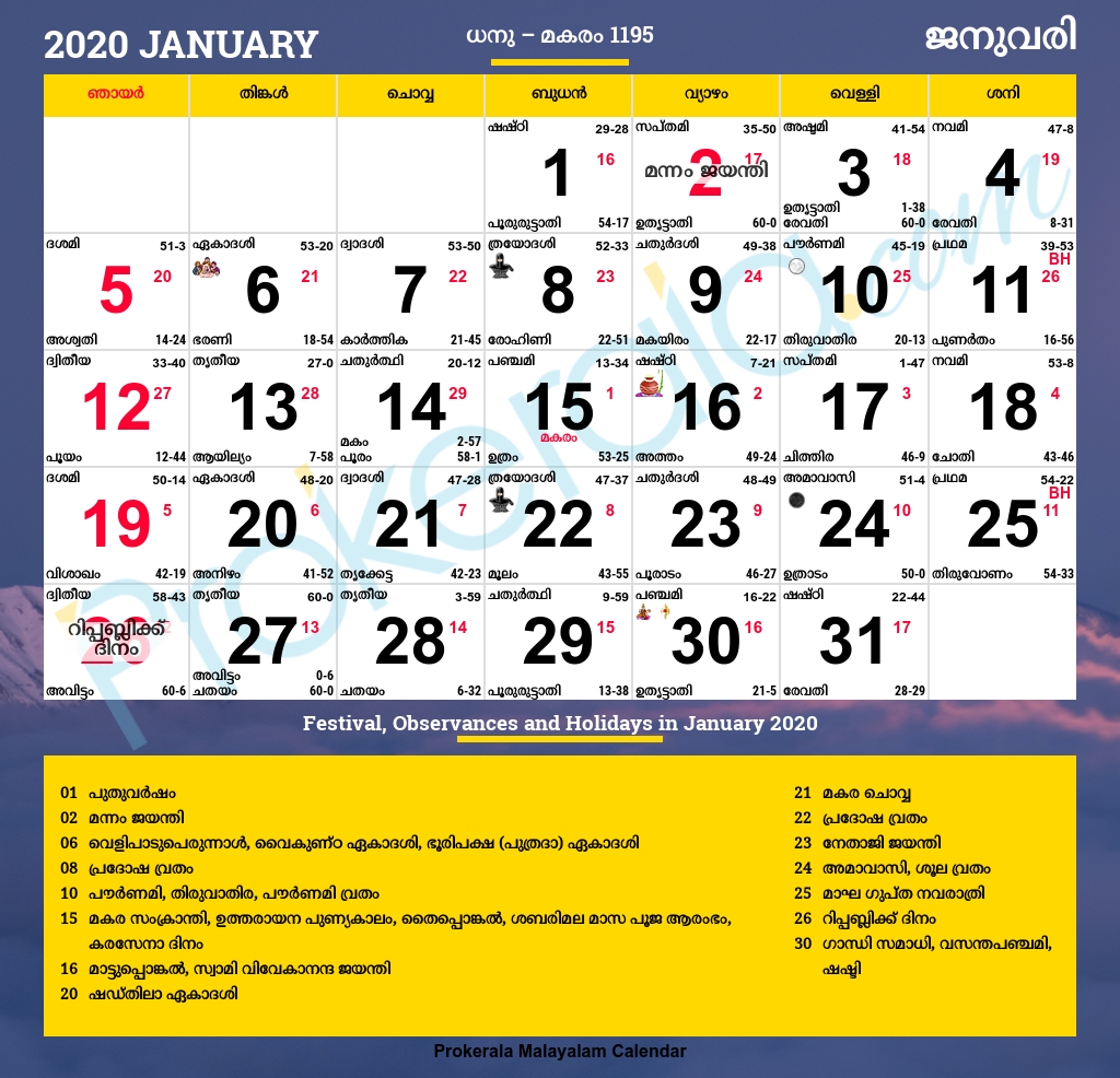 Malayalam Calendar 2025 A Comprehensive Guide To The Month Of July