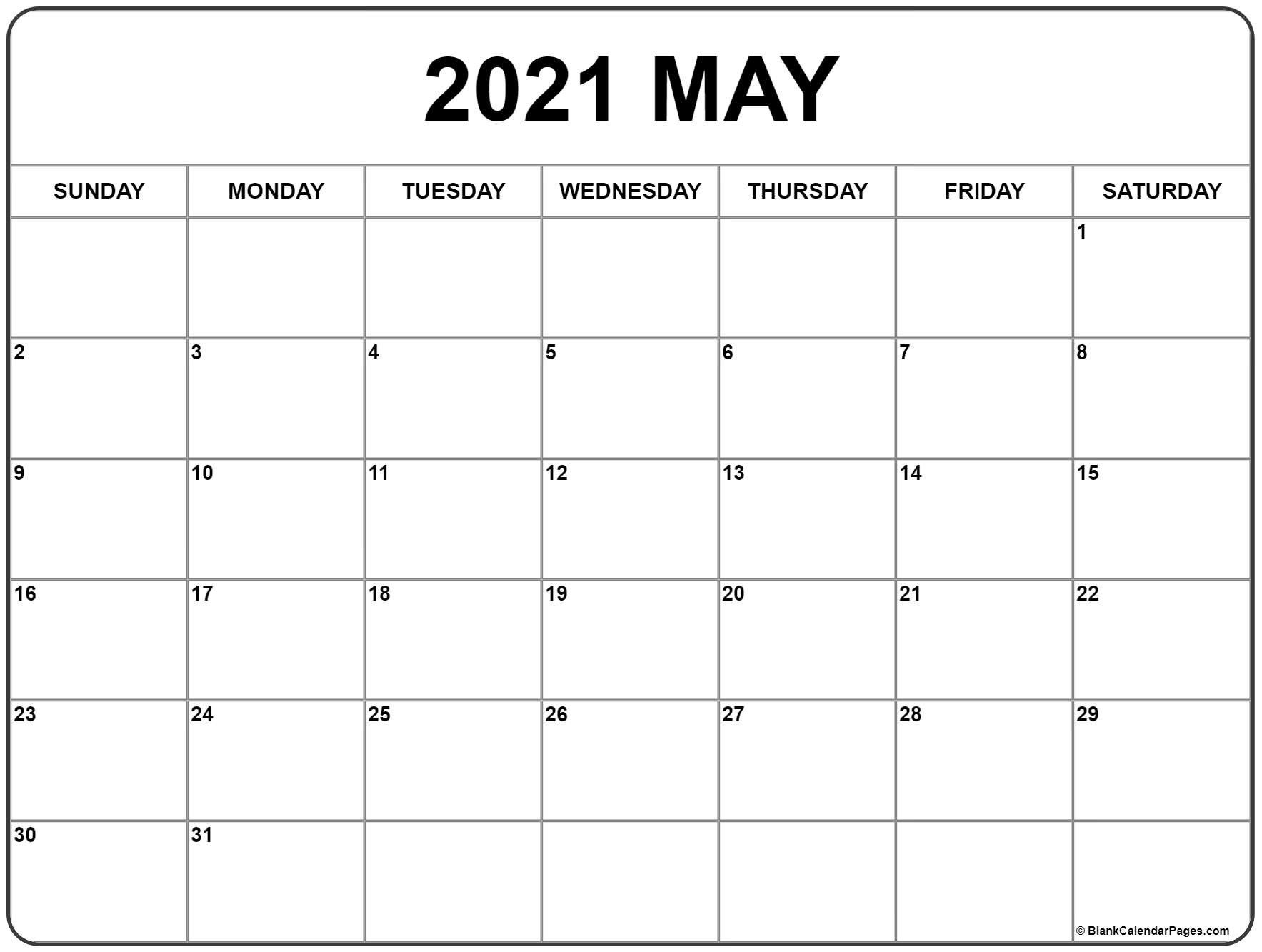 May 2021 Calendar | Free Printable Monthly Calendars  2021 Calendar Printable Template