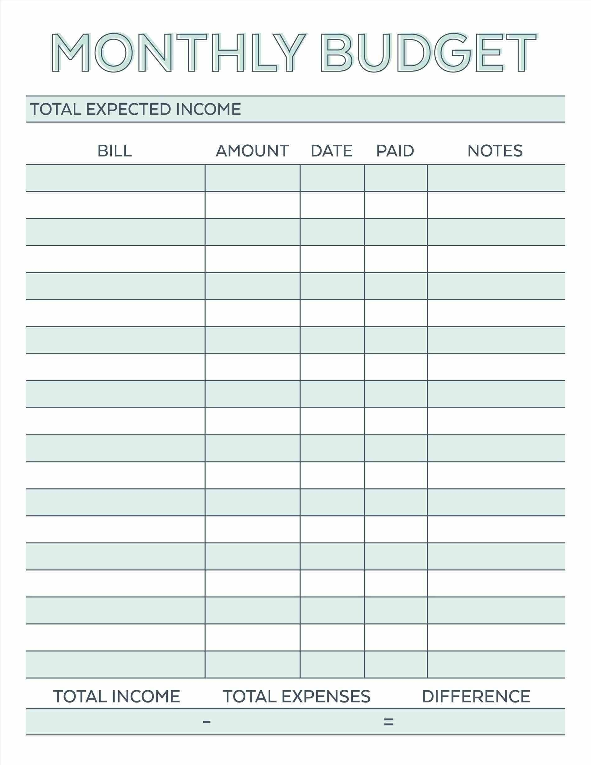 Printable Monthly Bill Payment Worksheet | Blank Calendar  Free Printable Monthly Bill Payment Template
