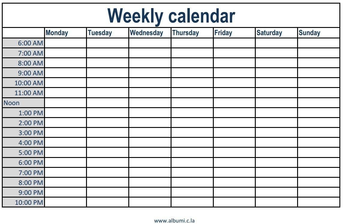 Printable Weekly Calendar With Time Slots Printable Weekly  Printable Calendar With 15 Minute Time Slots